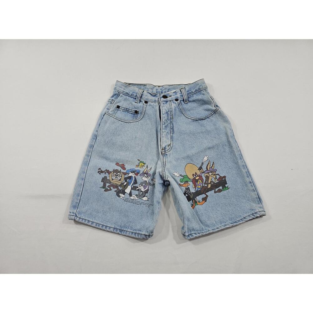 Looney Tunes Jean Shorts, Blue, Sz 26 Measured: 25x7 1990s